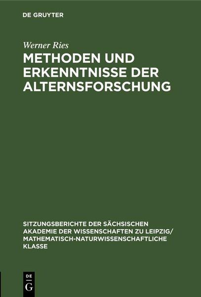 Produktbild: Methoden und Erkenntnisse der Alternsforschung