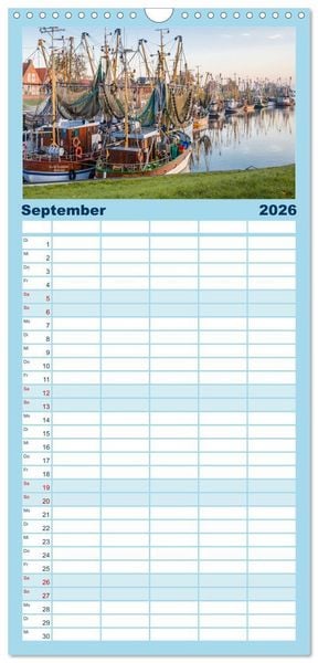 Produktbild: Familienplaner 2026 - Greetsiel in Ostfriesland mit 5 Spalten (Wandkalender, 21 x 45 cm) CALVENDO