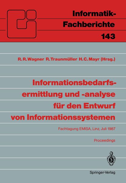 Produktbild: Informationsbedarfsermittlung und -analyse f&uuml;r den Entwurf von Informationssystemen