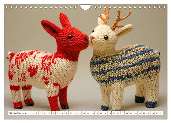 Produktbild: Strick-Safari - Gestrickte Tiere zum Verlieben (Wandkalender 2026 DIN A4 quer), CALVENDO Monatskalender