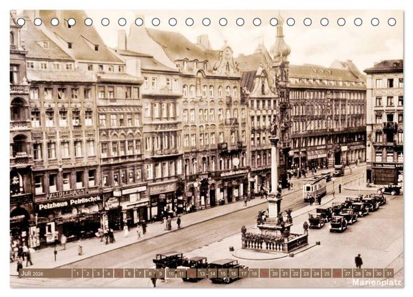 Produktbild: Spaziergang durch M&uuml;nchen &ndash; Die Stadt auf historischen Karten (Tischkalender 2026 DIN A5 quer), CALVENDO Monatskalender