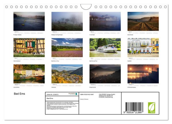 Produktbild: Bad Ems (Wandkalender 2026 DIN A4 quer), CALVENDO Monatskalender