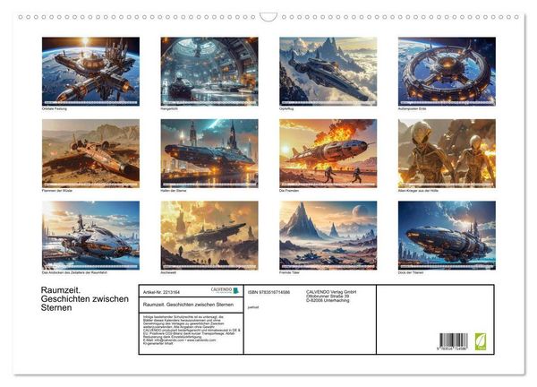 Produktbild: Raumzeit. Geschichten zwischen Sternen (Wandkalender 2026 DIN A2 quer), CALVENDO Monatskalender