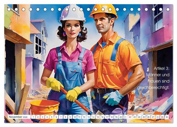 Produktbild: Unsere Grundrechte (Tischkalender 2026 DIN A5 quer), CALVENDO Monatskalender
