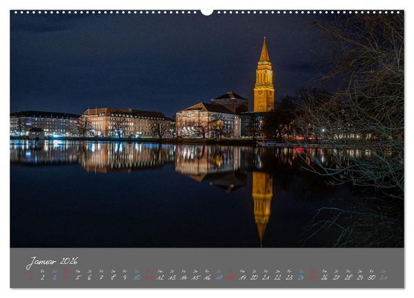 Produktbild: So sch&ouml;n ist Kiel im Dunkeln (Wandkalender 2026 DIN A2 quer), CALVENDO Monatskalender