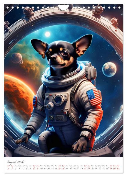 Produktbild: Chihuahua Adventure in Space (Wall Calendar 2026 DIN A4 portrait), CALVENDO 12 Month Wall Calendar
