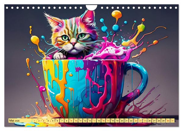Produktbild: Tierische Kaffeestunden (Wandkalender 2026 DIN A4 quer), CALVENDO Monatskalender