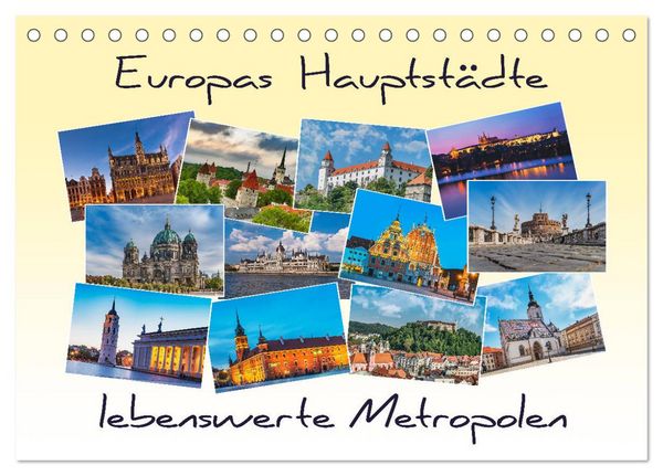 Produktbild: Europas Hauptst&auml;dte &ndash; lebenswerte Metropolen (Tischkalender 2026 DIN A5 quer), CALVENDO Monatskalender
