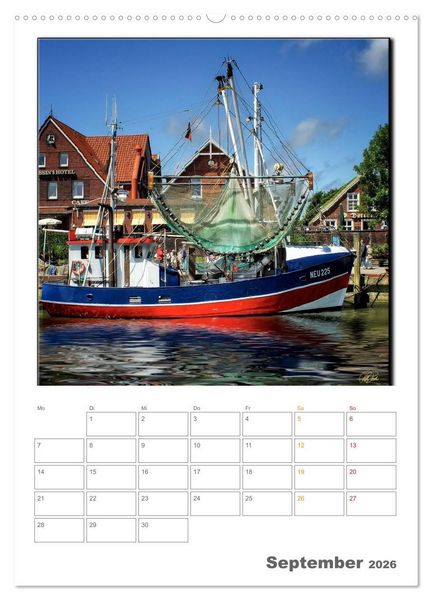 Produktbild: Ostfriesland - Hafen Neuharlingersiel (hochwertiger Premium Wandkalender 2026 DIN A2 hoch), Kunstdruck in Hochglanz