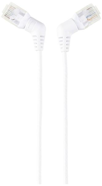 Produktbild: Renkforce RF-6071558 RJ45 Patchkabel CAT 6 U/UTP 0.50 m Wei&szlig; Steckkontakte 360&deg; drehbar, Gewinkelter Kabelabgang 1 St.