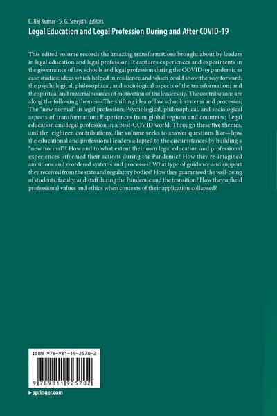 Produktbild: Legal Education and Legal Profession During and After COVID-19