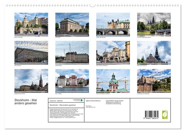 Produktbild: Stockholm - Mal anders gesehen (hochwertiger Premium Wandkalender 2026 DIN A2 quer), Kunstdruck in Hochglanz