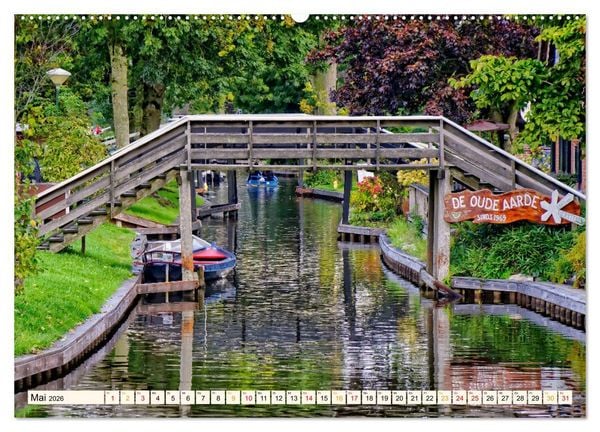 Produktbild: Reise durch die Niederlande - Giethoorn in der Provinz Overijssel (hochwertiger Premium Wandkalender 2026 DIN A2 quer), Kunstdruck in Hochglanz