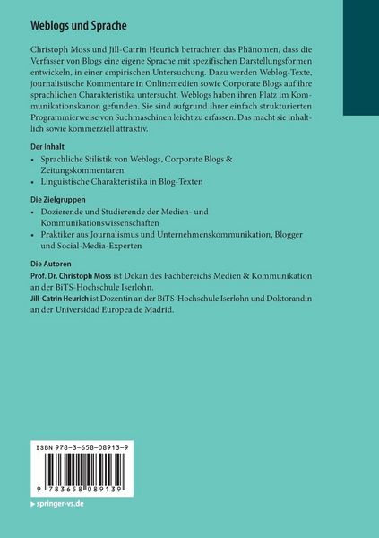 Produktbild: Weblogs und Sprache