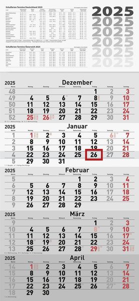 Rido/idé 7033520005 5-Monatskalender (2025)| 1 Blatt = 5 Mon