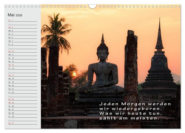 Produktbild: BUDDHA Buddhistische Weisheiten (Wandkalender 2026 DIN A3 quer), CALVENDO Monatskalender