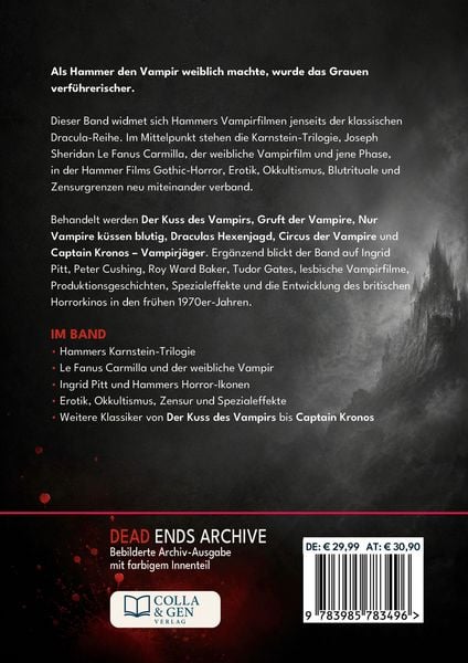 Produktbild: Vampire k&uuml;ssen blutig 2 &ndash; Hammers Karnstein-Trilogie und weitere Klassiker (Dead Ends Archive)
