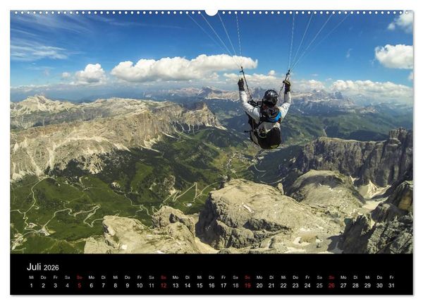 Produktbild: Paragliding - zwischen Himmel und Erde (Wandkalender 2026 DIN A2 quer), CALVENDO Monatskalender