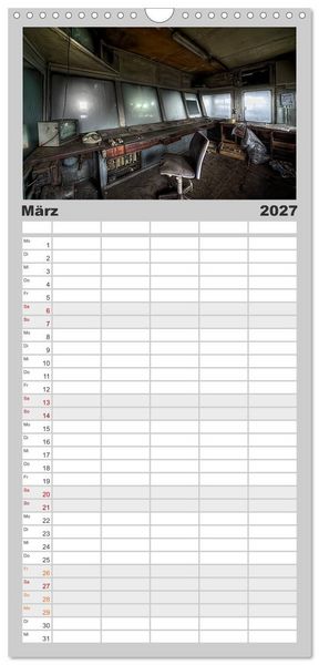 Produktbild: Familienplaner 2027 - Geheimnisvolle Orte - Lost Places mit 5 Spalten (Wandkalender, 21 x 45 cm) CALVENDO