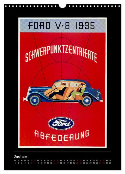 Produktbild: Historische Automobilplakate (Wandkalender 2026 DIN A3 hoch), CALVENDO Monatskalender