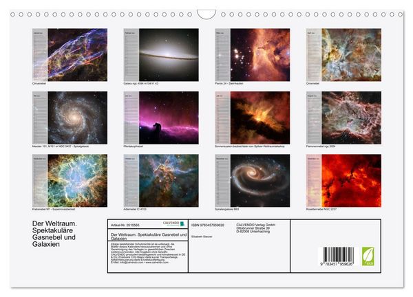 Produktbild: Der Weltraum. Spektakul&auml;re Gasnebel und Galaxien (Wandkalender 2026 DIN A3 quer), CALVENDO Monatskalender