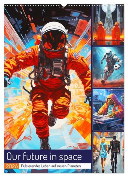 Produktbild: Our future in space. Pulsierendes Leben auf neuen Planeten (Wandkalender 2026 DIN A2 hoch), CALVENDO Monatskalender
