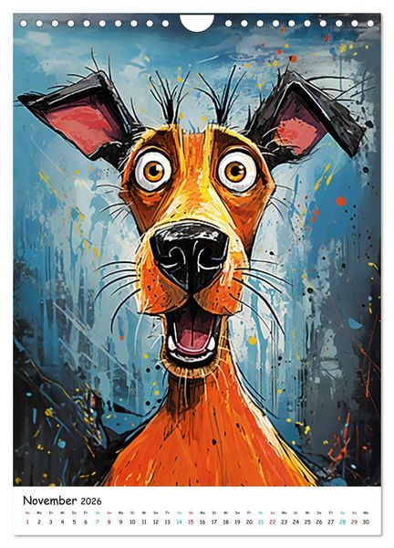 Produktbild: Crazy Dogs Bekannte Hunderassen im Comicstyle (Wandkalender 2026 DIN A4 hoch), CALVENDO Monatskalender