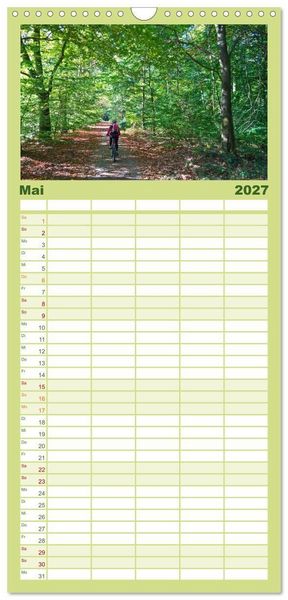 Produktbild: Familienplaner 2027 - Biken - Impressionen von Rolf Dietz mit 5 Spalten (Wandkalender, 21 x 45 cm) CALVENDO