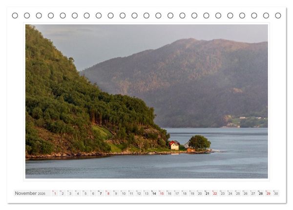 Produktbild: Norwegen. Sognefjord - Aurlandsfjord - Geirangerfjord - Stavanger (Tischkalender 2026 DIN A5 quer), CALVENDO Monatskalender