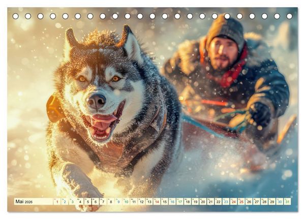 Produktbild: Huskies - Kraft und Anmut (Tischkalender 2026 DIN A5 quer), CALVENDO Monatskalender