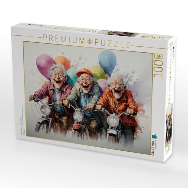 Produktbild: CALVENDO Puzzle Lustige Rentner - Mopedasflug | 1000 Teile Lege-Gr&ouml;&szlig;e 64x48cm Foto-Puzzle f&uuml;r gl&uuml;ckliche Stunden