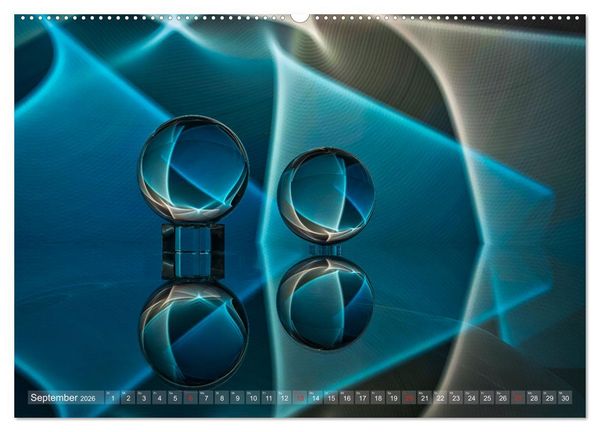 Produktbild: Glaskugeln im Licht - faszinierende Lightpaintings (hochwertiger Premium Wandkalender 2026 DIN A2 quer), Kunstdruck in Hochglanz