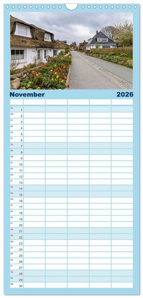 Produktbild: Familienplaner 2026 - Inselbilder Amrum mit 5 Spalten (Wandkalender, 21 x 45 cm) CALVENDO