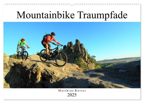 Mountainbike Traumpfade (Wandkalender 2025 DIN A2 quer), CALVENDO Monatskalender