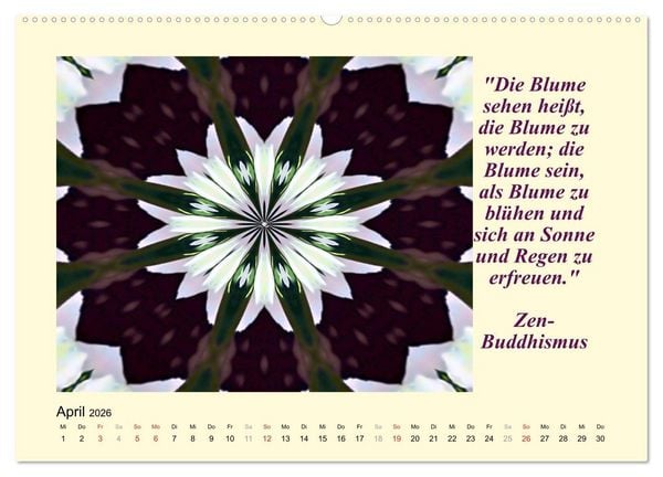 Produktbild: Meditation - Asiatische Weisheiten (Wandkalender 2026 DIN A2 quer), CALVENDO Monatskalender