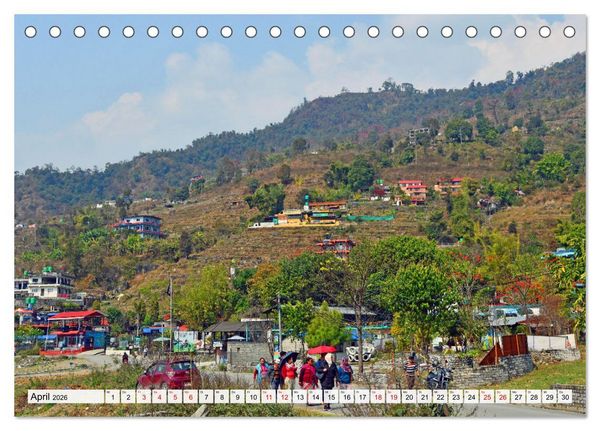 Produktbild: POKHARA und SARANGKOT (Tischkalender 2026 DIN A5 quer), CALVENDO Monatskalender