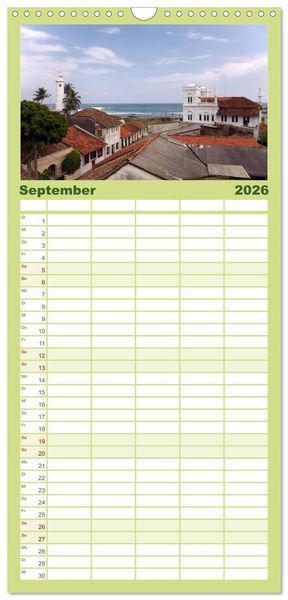 Produktbild: Familienplaner 2026 - Sri Lanka mit 5 Spalten (Wandkalender, 21 x 45 cm) CALVENDO