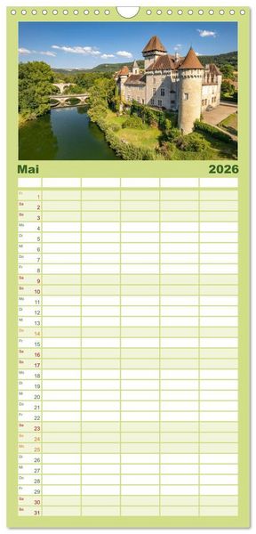 Produktbild: Familienplaner 2026 - Frankreich - Franche-Comt&eacute; mit 5 Spalten (Wandkalender, 21 x 45 cm) CALVENDO
