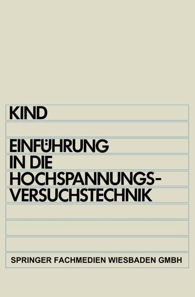 Produktbild: Einf&uuml;hrung in die Hochspannungs-Versuchstechnik