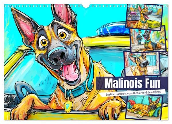 Produktbild: Malinois Fun. Lustige Cartoons vom Diensthund des Jahres! (Wandkalender 2026 DIN A3 quer), CALVENDO Monatskalender