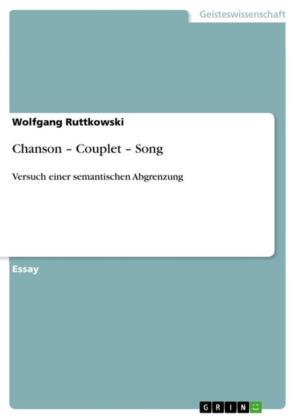 Produktbild: Chanson - Couplet - Song