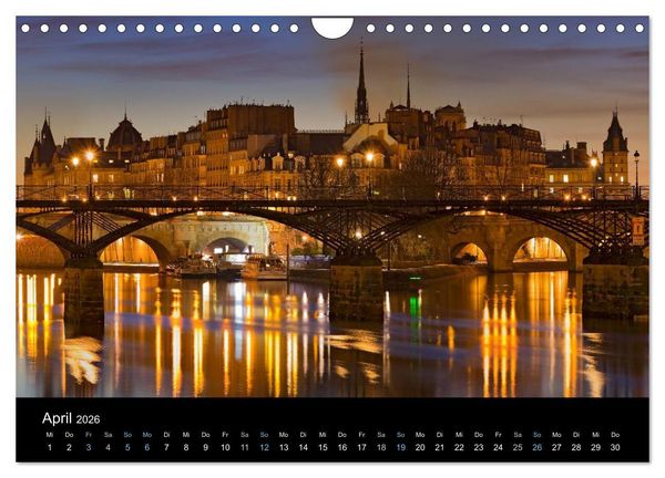 Produktbild: Paris bei Nacht 2026 (Wandkalender 2026 DIN A4 quer), CALVENDO Monatskalender