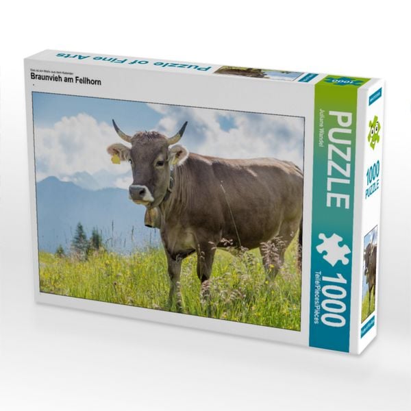 Produktbild: CALVENDO Puzzle Braunvieh am Fellhorn | 1000 Teile Lege-Gr&ouml;&szlig;e 64x48cm Foto-Puzzle f&uuml;r gl&uuml;ckliche Stunden