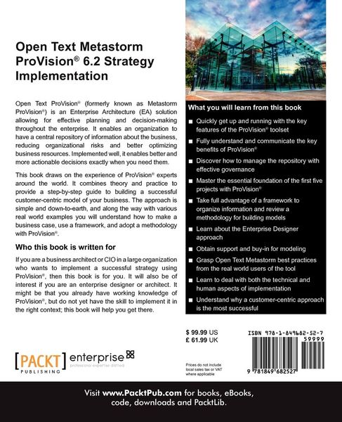 Produktbild: Open Text Metastorm Provision (R) 6.2 Strategy Implementation