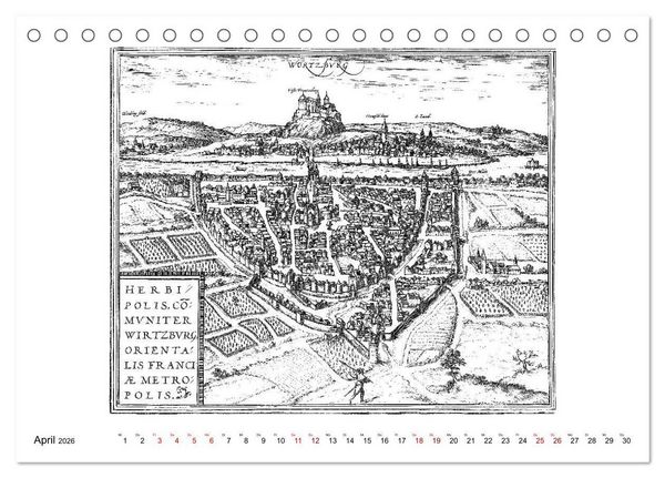 Produktbild: W&uuml;rzburg in alten Bildern (Tischkalender 2026 DIN A5 quer), CALVENDO Monatskalender