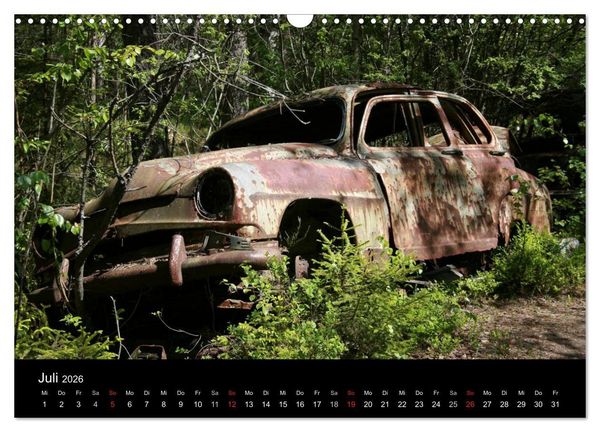Produktbild: Schrottautos im Kyrk&ouml; Mosse (Wandkalender 2026 DIN A3 quer), CALVENDO Monatskalender