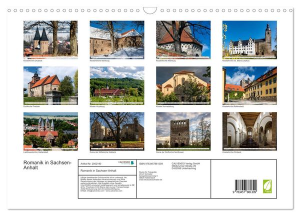 Produktbild: Romanik in Sachsen-Anhalt (Wandkalender 2026 DIN A3 quer), CALVENDO Monatskalender