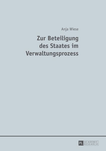 Produktbild: Zur Beteiligung des Staates im Verwaltungsprozess