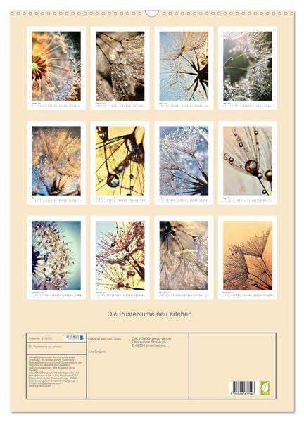 Produktbild: Die Pusteblume neu erleben (Wandkalender 2026 DIN A2 hoch), CALVENDO Monatskalender