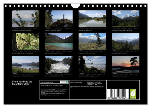 Produktbild: From Pacific to the Mountains 2027 (Wall Calendar 2027 DIN A4 landscape), CALVENDO 12 Month Wall Calendar